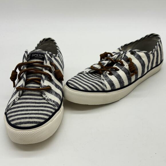 Sperry Shoes Womens 11M Seacoast Multi Stripe Top Sider Cross Hatch Beachcore - Picture 2 of 8